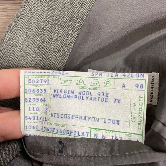 Giorgio Armani Grey Herringbone Sport Coat 42L - Picture 6 of 6